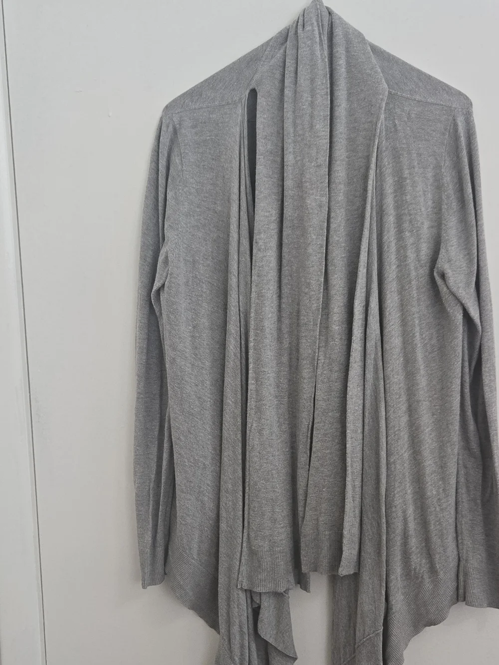 Michael Kors Light Gray Draped Open-Front Cardigan